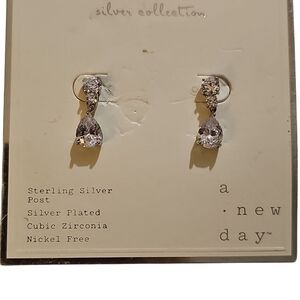 A New Day Silver Plated Cubic Zirconia Earrings